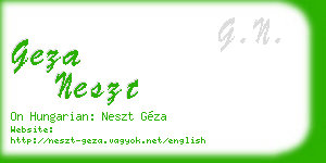 geza neszt business card